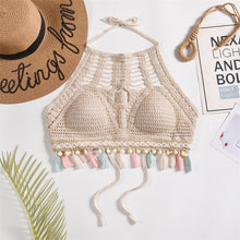 Load image into Gallery viewer, Tassel Crochet Crop Top
