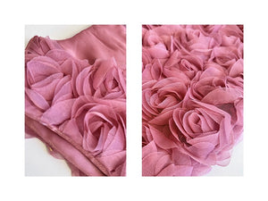 3D Rose Embroidered Fancy Sleeveless Crop Top