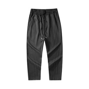 Men's Striped Ice Silk Knit Ninth Pants