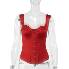 Load image into Gallery viewer, Satin Buckled Bodice Tank Top
