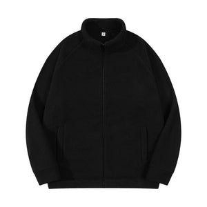 Men's Polar Fleece Outer Faux Sherpa Stand Collar Zip Sweatshirt