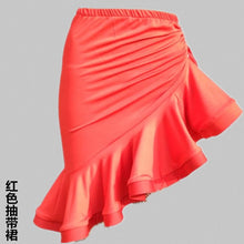 Load image into Gallery viewer, Irregular Mermaid Mini Dress Drawstring Latin Dance Skirt
