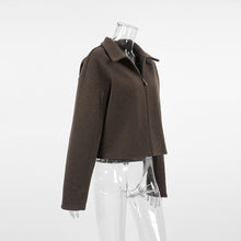 Charger l&#39;image dans la galerie, Autumn Winter Woman Turn-down Collar Zippered Oversized Jacket
