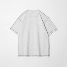 Laden Sie das Bild in den Galerie-Viewer, Men&#39;s 210gsm Twill Cotton Drop Shoulder Contrast Stitching Short Sleeve T Shirt
