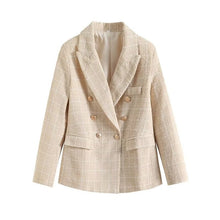 Laden Sie das Bild in den Galerie-Viewer, Women 4 Colors Textured Tweed Double Breasted Midi Blazer
