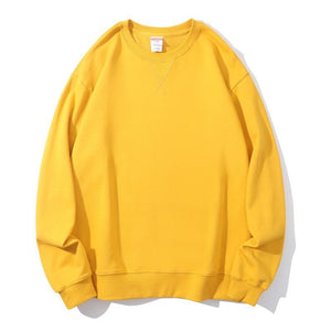 Unisex Men Women 350gsm Pure Cotton Terry Vintage Round Neck Sweatshirt