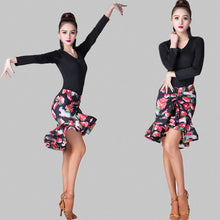 Load image into Gallery viewer, Irregular Mermaid Mini Dress Drawstring Latin Dance Skirt
