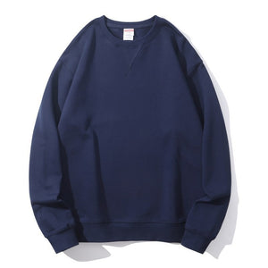 Unisex Men Women 350gsm Pure Cotton Terry Vintage Round Neck Sweatshirt