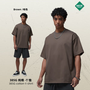 2025 Spring Summer 385g hearvy Solid Oversized T shirt