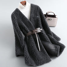 Load image into Gallery viewer, Winter 2024 new sheep fleece fur one coat female granular lamb wool medium long fur coat
