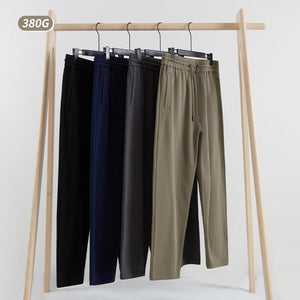 380g Pure Cotton Straight Men's Autumn Binding Pocket Oversized Casual Unisex Knit Pants