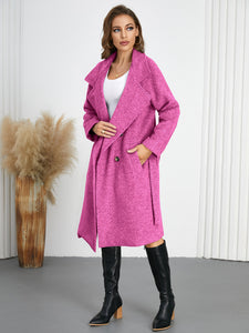 Elegant Woolen Belted Overcoat