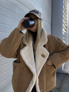 Oversized Warm Vintage Wool Sherpa Coat