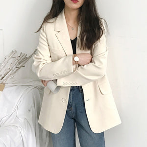 Casual Oversized Single Breasted Midi Blazer