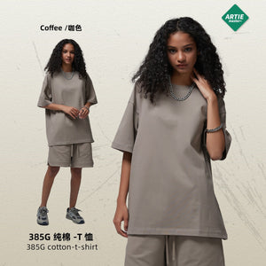 2025 Spring Summer 385g hearvy Solid Oversized T shirt