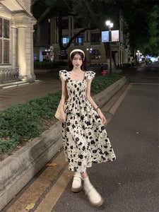 French Style Floral Fairy Maxi Tea Dress