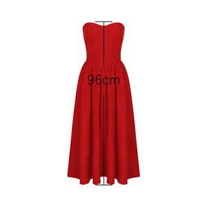 Sexy Strapless Flare Midi Dress