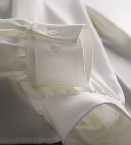 White Tie Bow OL Chiffon Shirt