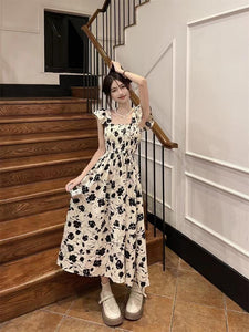 French Style Floral Fairy Maxi Tea Dress