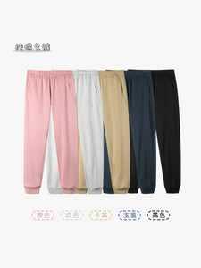 Girl's Pure Cotton French Terry YKK Zipper Sweatpants