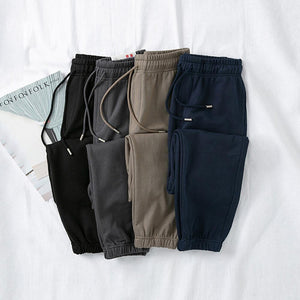 400gsm Spring Autumn Pure Cotton Terry Sporty Casual Sweatpants