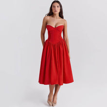 Load image into Gallery viewer, Sexy Strapless Flare Midi Dress
