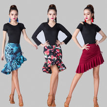 Load image into Gallery viewer, Irregular Mermaid Mini Dress Drawstring Latin Dance Skirt
