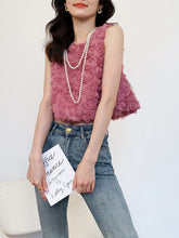 Load image into Gallery viewer, 3D Rose Embroidered Fancy Sleeveless Crop Top
