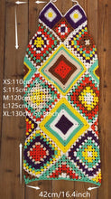 Load image into Gallery viewer, Halter Neck Handmade Colorful Geometrical Pattern Maxi Crochet Dress
