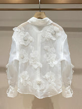 Load image into Gallery viewer, Woman Beaded 3D Flower Shirt
