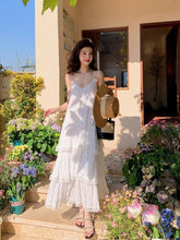 Charger l&#39;image dans la galerie, Fairy White Holiday Spaghetti Maxi Beach Dress
