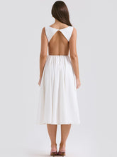 Load image into Gallery viewer, Sleeveless Backless Slim Flare Midi Holiday Dress
