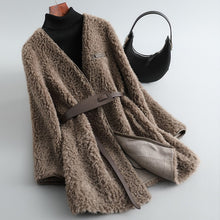 Load image into Gallery viewer, Winter 2024 new sheep fleece fur one coat female granular lamb wool medium long fur coat
