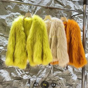 Finnish hand-woven fur coat short female 24 autumn winter fox fur real fur celebrity wind net infrared set large