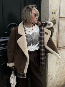 Oversized Warm Vintage Wool Sherpa Coat