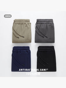 380g Pure Cotton Straight Men's Autumn Binding Pocket Oversized Casual Unisex Knit Pants