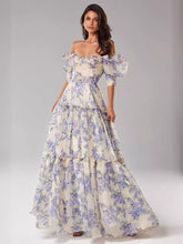 Load image into Gallery viewer, 2024 New Style Off Shoulder Puff Sleeve Organza Fairy Long Evening Dress
