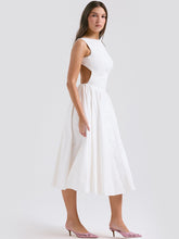 Load image into Gallery viewer, Sleeveless Backless Slim Flare Midi Holiday Dress
