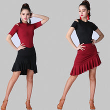 Load image into Gallery viewer, Irregular Mermaid Mini Dress Drawstring Latin Dance Skirt
