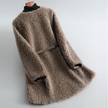 Load image into Gallery viewer, Winter 2024 new sheep fleece fur one coat female granular lamb wool medium long fur coat
