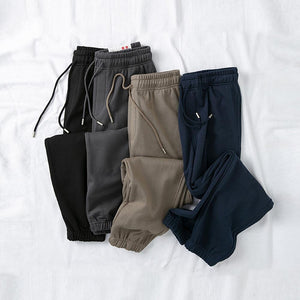 400gsm Spring Autumn Pure Cotton Terry Sporty Casual Sweatpants