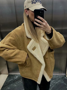 Oversized Warm Vintage Wool Sherpa Coat