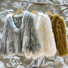 Load image into Gallery viewer, Finnish hand-woven fur coat short female 24 autumn winter fox fur real fur celebrity wind net infrared set large
