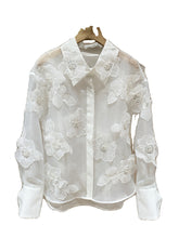 Load image into Gallery viewer, Woman Beaded 3D Flower Shirt
