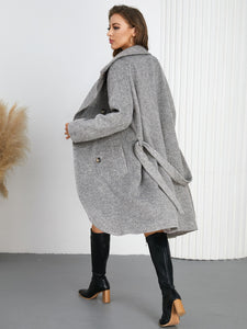 Elegant Woolen Belted Overcoat