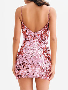 Sequin Spaghetti Sexy Mini Dress