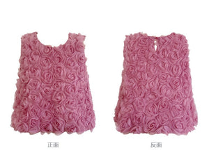 3D Rose Embroidered Fancy Sleeveless Crop Top