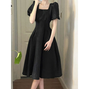 Puff Sleeve Fairy Midi Flare Dress