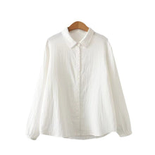 Laden Sie das Bild in den Galerie-Viewer, Solid Linen Cotton Lace Spliced Oversized Shirt
