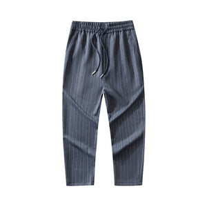 Men's Striped Ice Silk Knit Ninth Pants